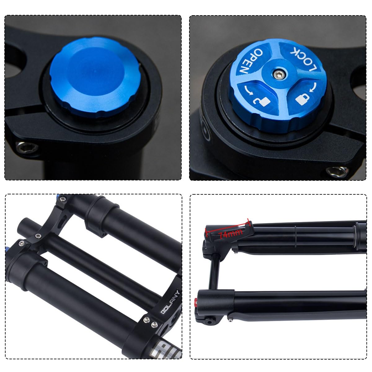 Rower górski DH 26/27,5/29 widelec amortyzowany powietrzem podwójne ramię odwrócony trzpień przelotowy 15 x 110 mm widelec turystyczny 160 mm prosty / stożkowy hamulec tarczowy regulacja r