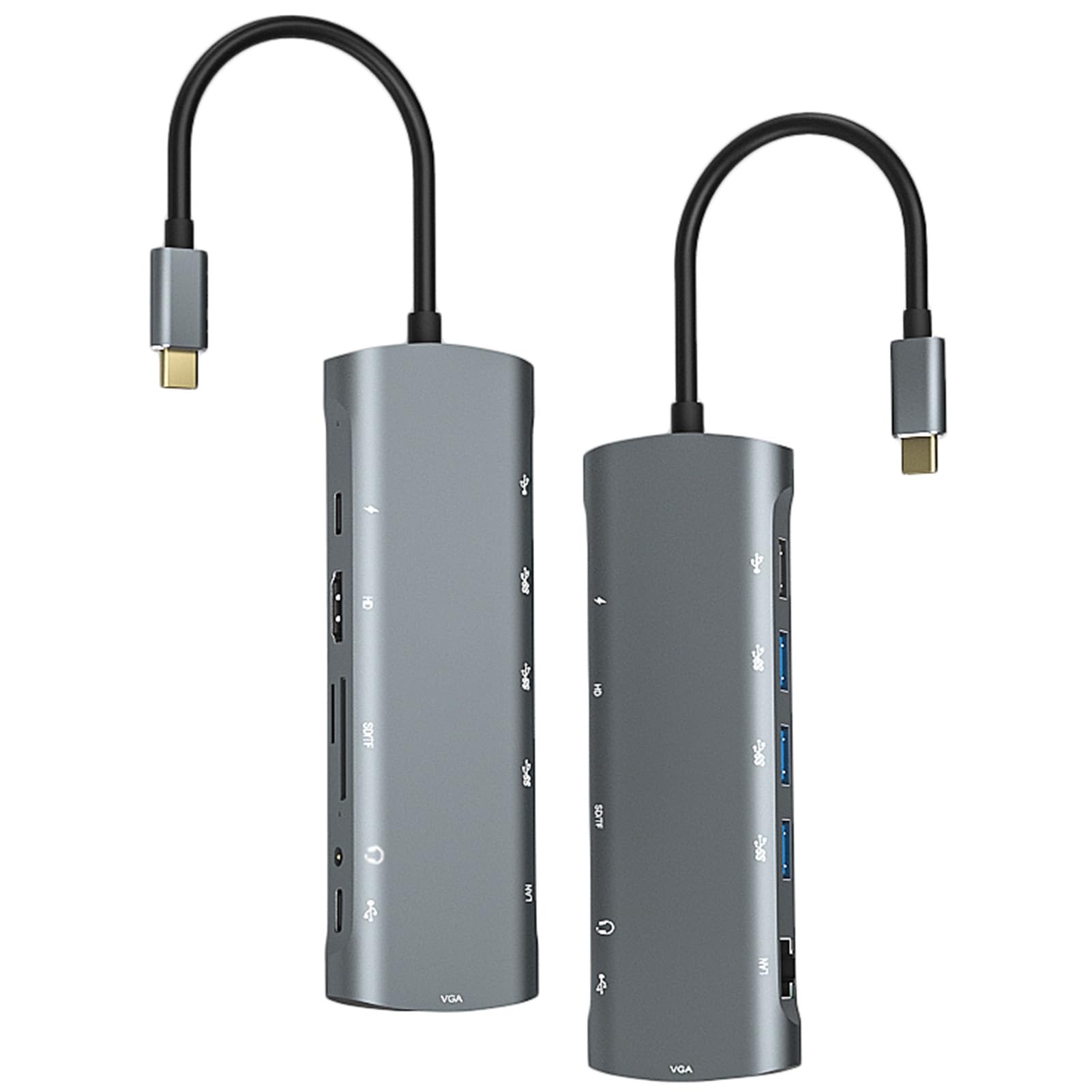 Stacja Dokująca USB C Hub 12 w 1 z rozdzielczością 4K