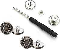 Vista 9 de GIYOMI 17mm Kit de reemplazo de botones para jeans sin costura con base metálica, 12 juegos de botones metálicos removibles sin clavos de 17 mm, kit