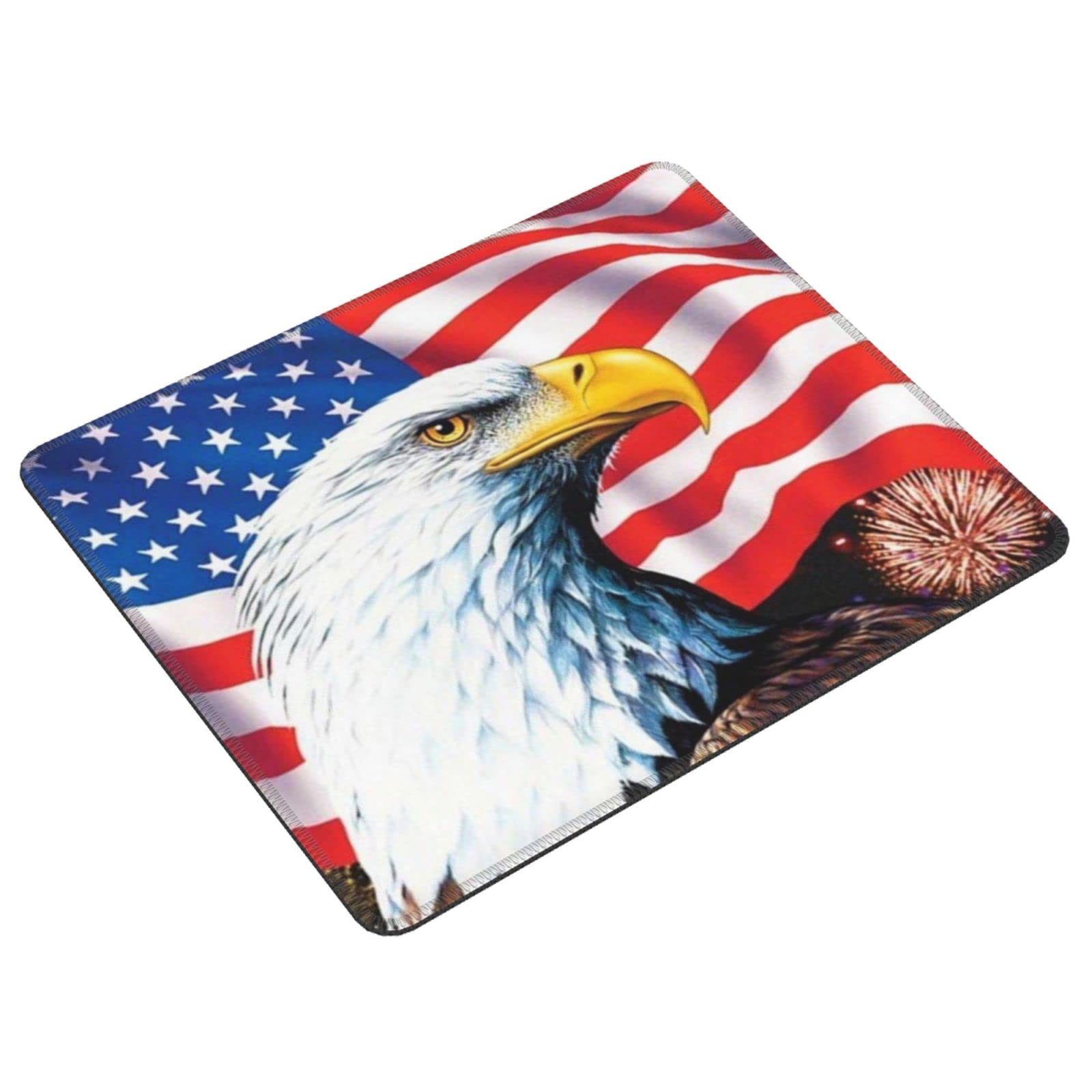 Tapis De Souris Avec Base En Caoutchouc Antidérapant, Motif Aigle Sous Les étoiles, Tapis De Souris Pour Ordinateur, Ordinateur Portable, Jeux, Bureau Et Maison - 17,8 X 21,8 Cm