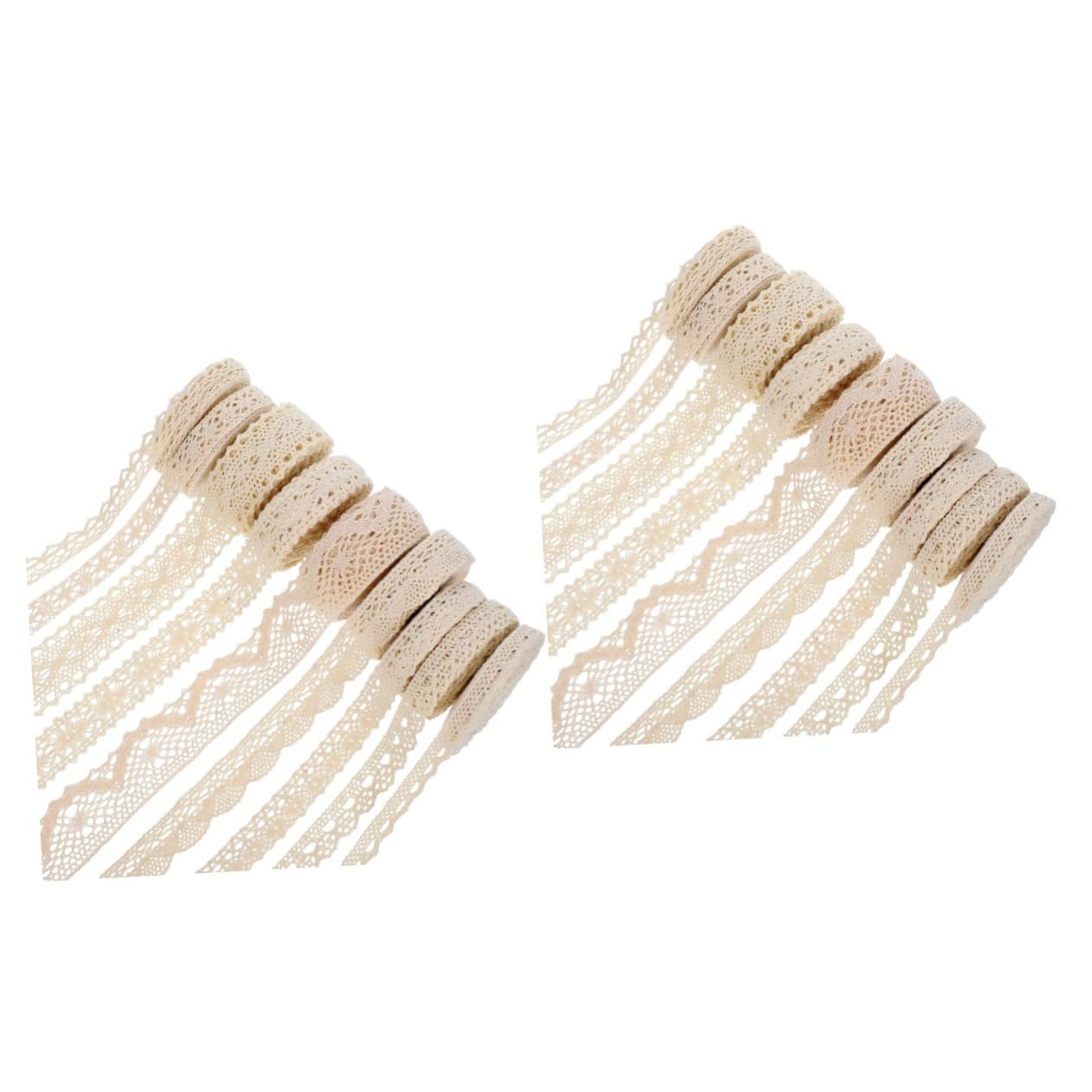 Lurrose 18rollos Cinta De Encaje De Algodón Para Decoración De Bodas y Manualidades Trim De Costura Vintage Perforaciones Para Ropa y Accesorios