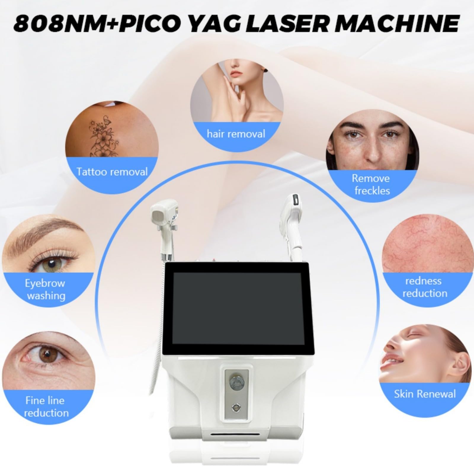Dispositivo 2 in 1 per epilazione laser e rimozione di imperfezioni | Apparecchio per epilazione e rimozione di imperfezioni con polvere di carbonio Strumenti per epilazione permanente