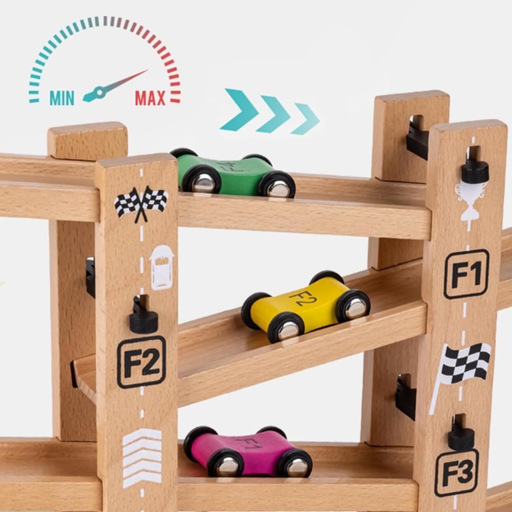 Amazon.co.jp: スロープトイ カースロープ 車 おもちゃ 天然無垢