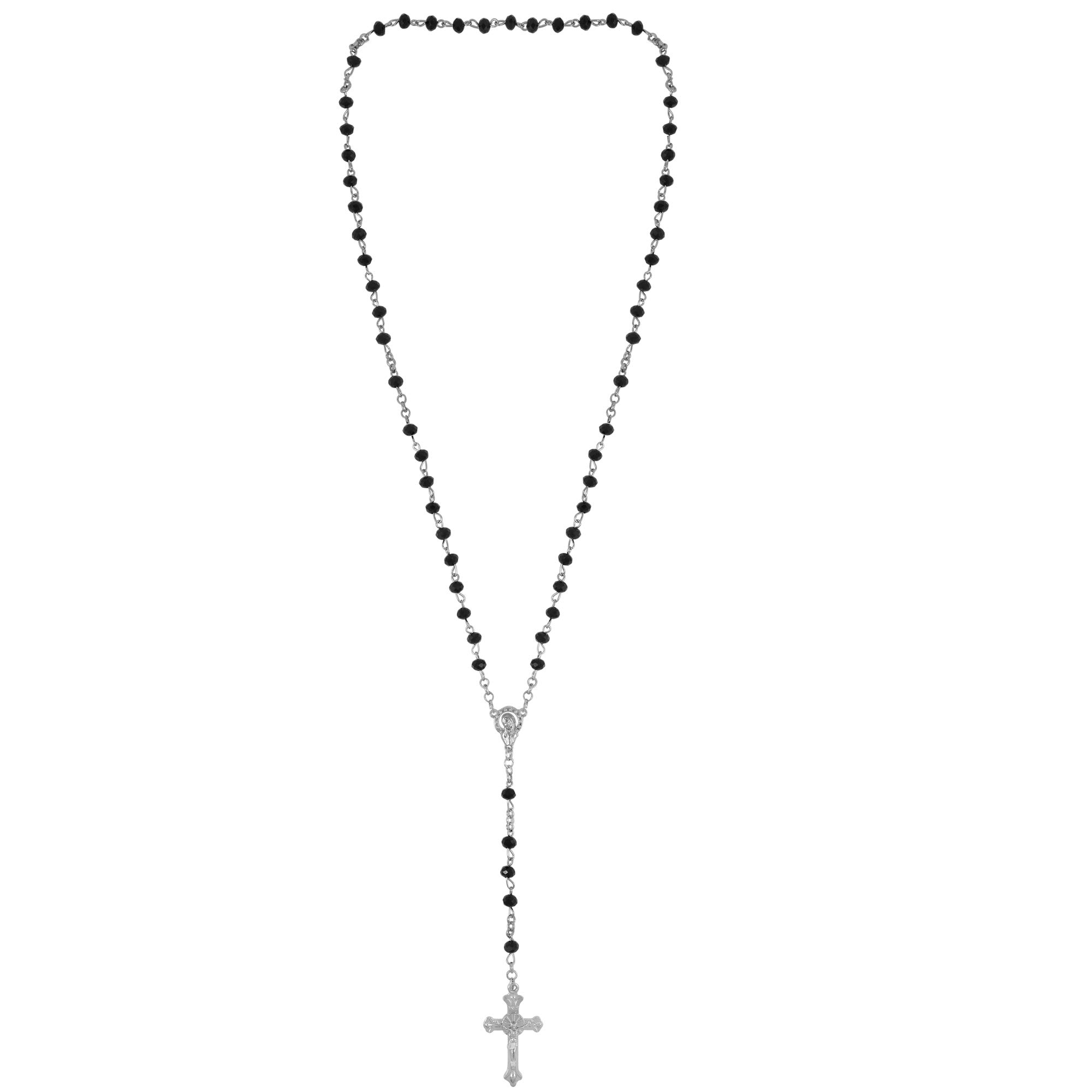 Memoir Steel Black Bead Christian Jesus Rosary bead necklace chain spiritual God jewellery for Men Women (B07WPLSKKF) Amazon Price History, Amazon Price Tracker