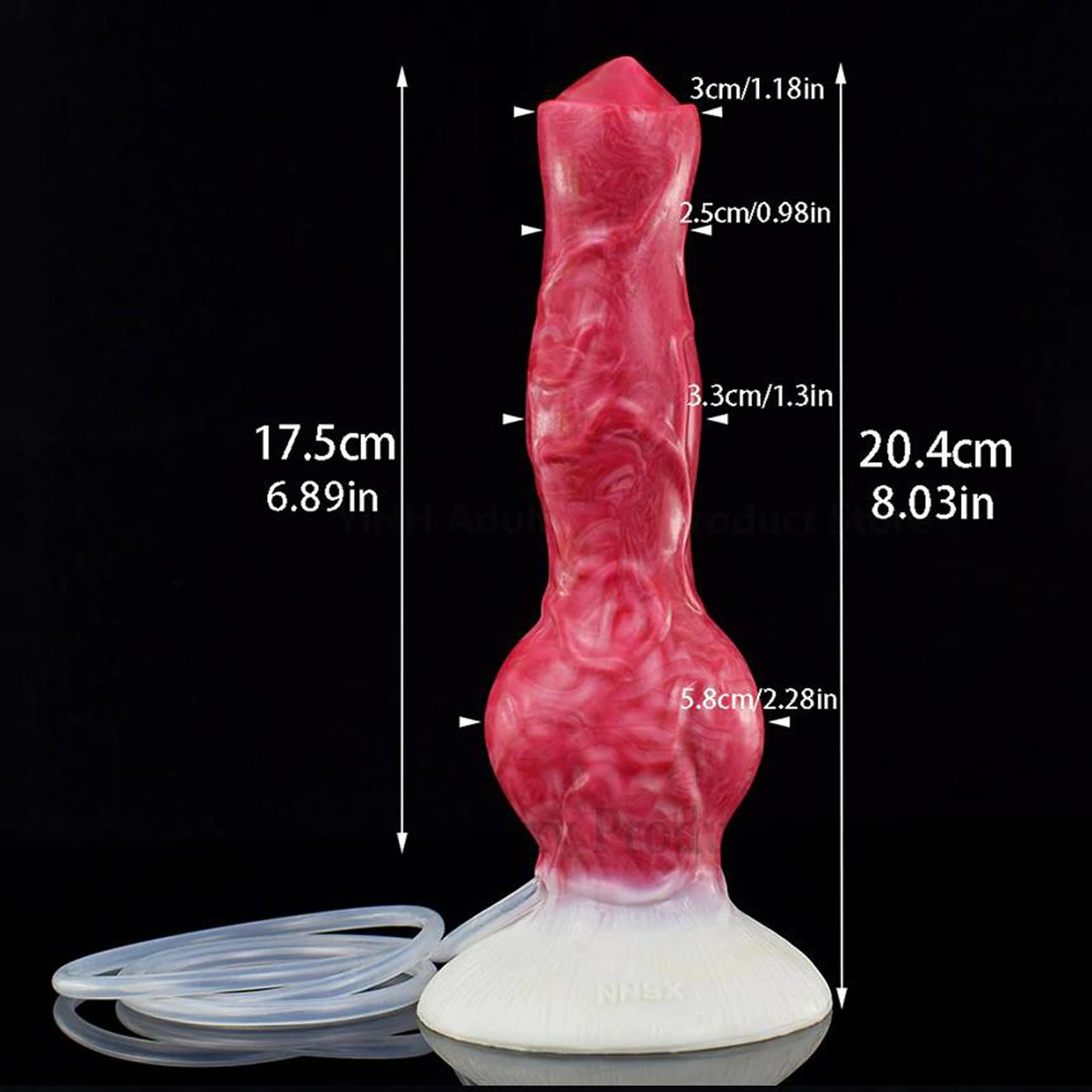 Falli per pene cane lupo XL morbido silicone realistico mostro animale con funzione eiaculazione vibratore anale pene vibratore butt plug giocattolo del sesso per uomini donne(Tiefrot)