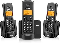 Telefone sem fio + 2 Ramais sem Fio TSF8003 Elgin com identificador Preto