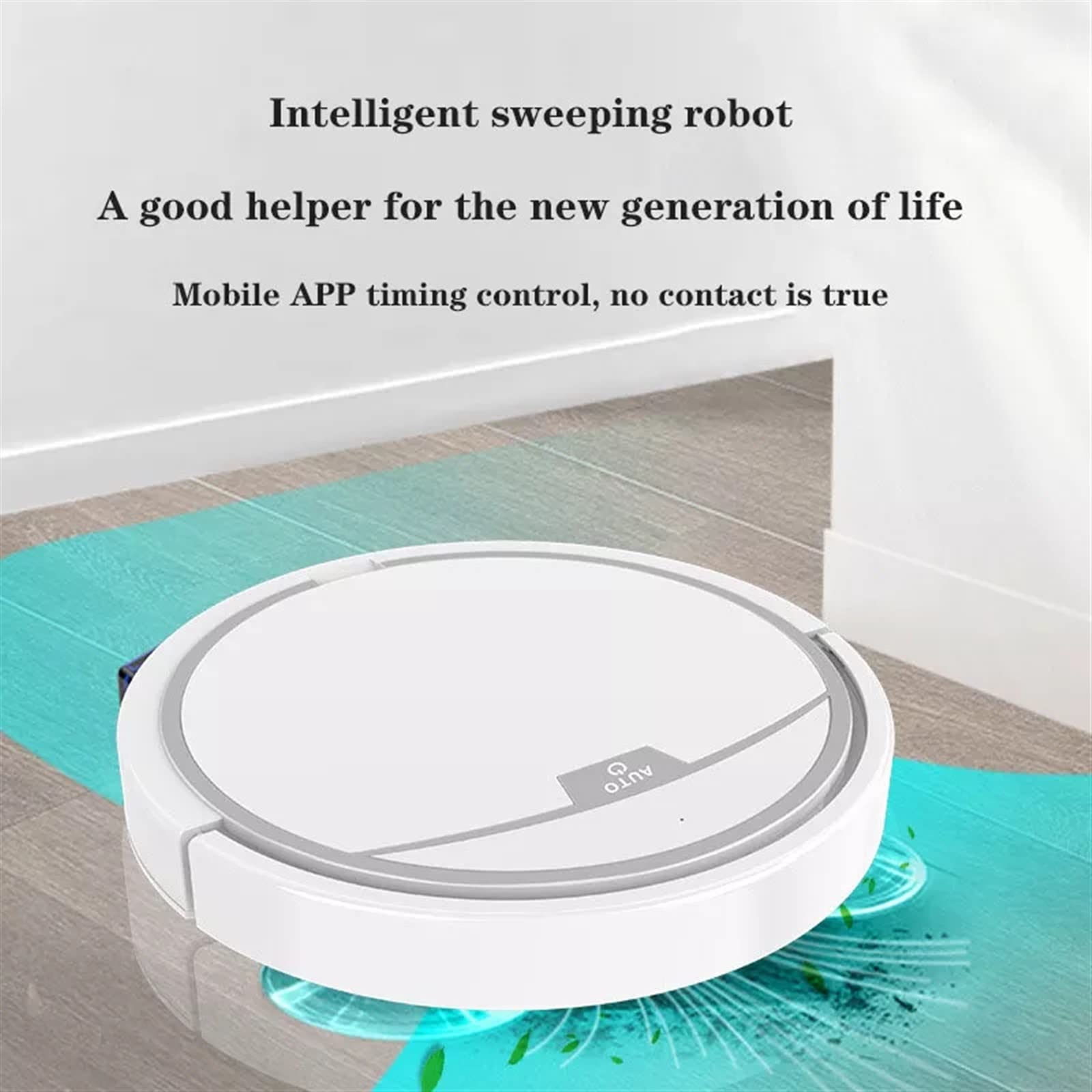 Robot Aspirapolvere Robot Aspirapolvere Wireless Mop Spazzare Pulizia Pavimento Casa Telecomando Smart Dry Wet (Schwarz)