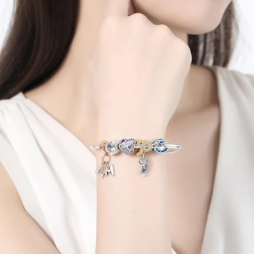 Miniatura 4 de Dijes de plata de ley 925 con piedra natal para pulsera, abalorios, pulseras, dijes, joyería de bricolaje, regalo de cumpleaños para mujeres