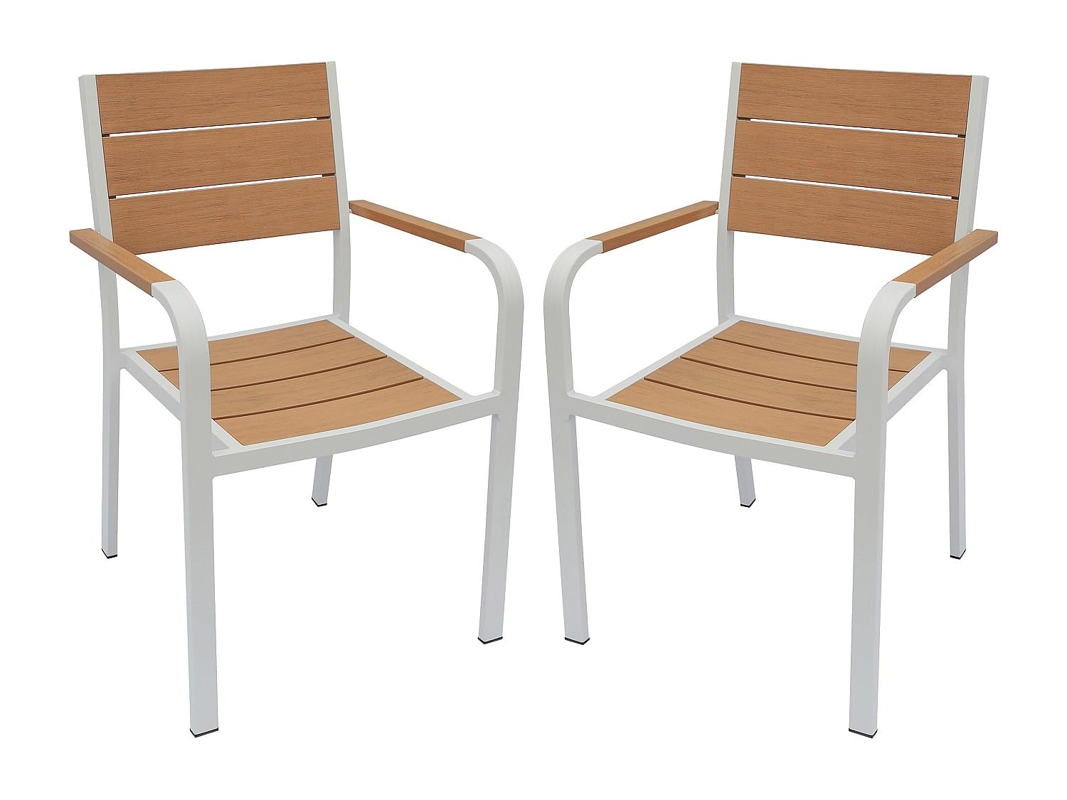 Fauteuil de jardin alu empilable blanc naturel NYROS MYLIA pour salon de jardin