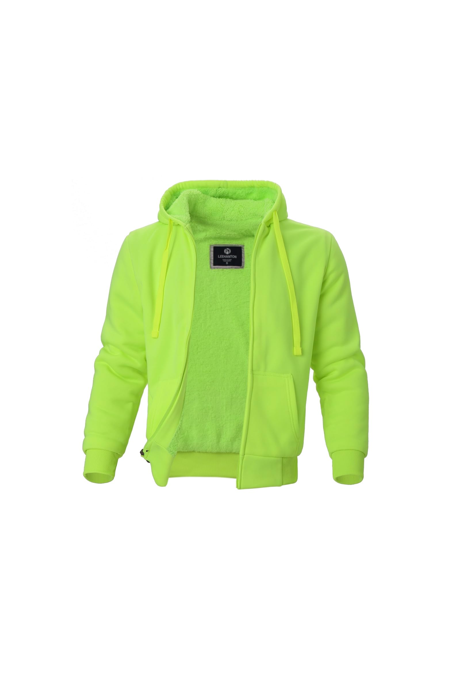 LeeHanTon Heavyweight Hoodies for Men Jackets Comfy Sherpa Lined Zip Up Hoodie Coats with Pockets Outerwear