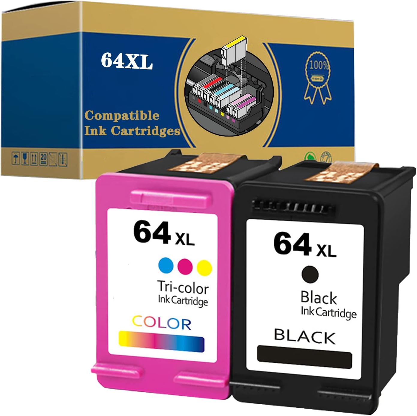 OGLU Compatible 64XL Ink Cartridges Replacement for HP Envy