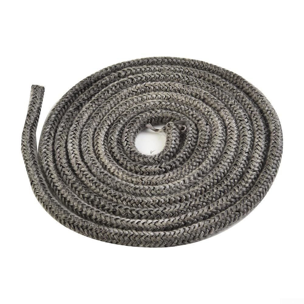 Corda resistente al calore, Guarnizione for porta della stufa a legna in corda di fibra vetro nera 6-8 mm diametro 2 m lunghezza(8mm)