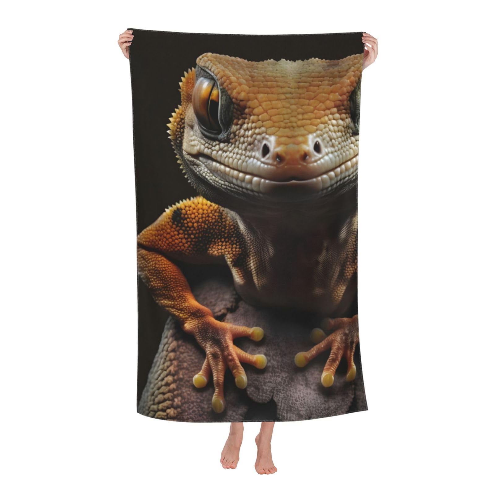 LSRCPD Beach Towels Gecko Lizard Pool Sports Swimming Camping For Men Adults 80X130Cm