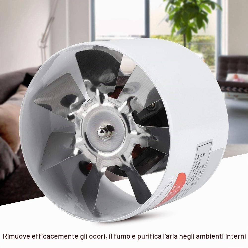 Zerodis Estrattore d'aria Ventilatore di estrazione per bagno, garage, ventilatore da incasso 200 m³/H flusso d'aria e 40 db, potenza 30 W