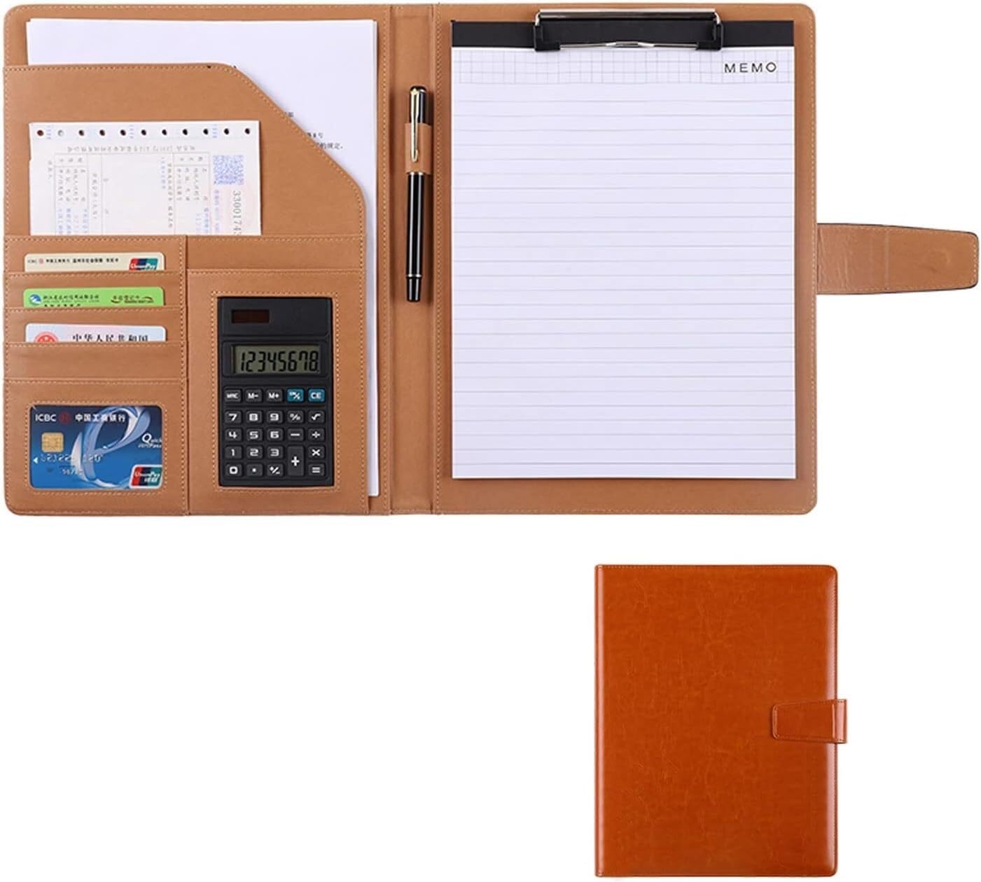 VHJdtE Folder, with A4 Clipboard for Men and Women(Bruin)