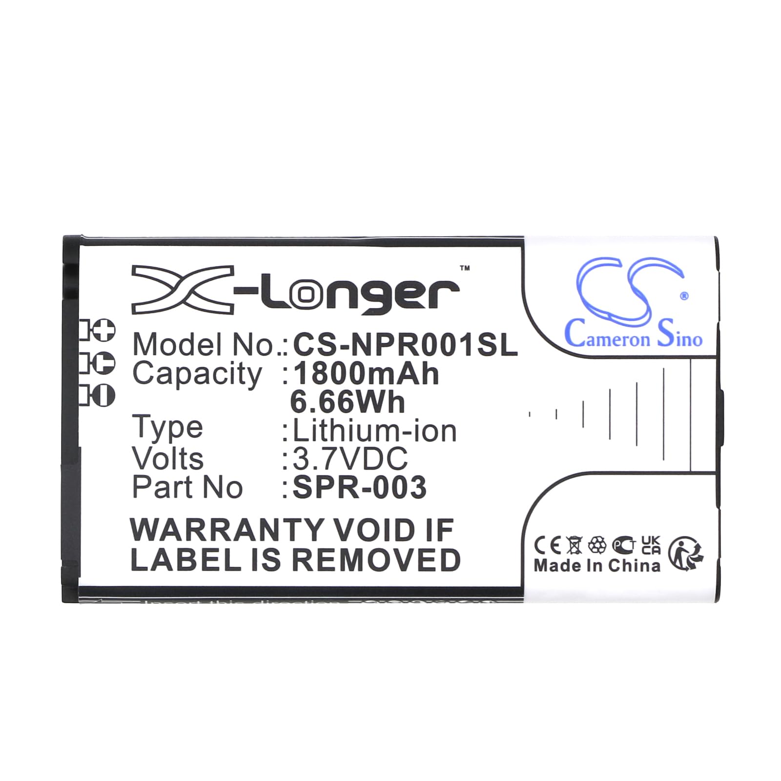 CS-NPR001SL Baterías 1800mAh Compatible con [Nintendo] 3DSLL, DS XL 2015, New 3DSLL, SPR-001 sustituye SPR-003, para SPR-A-BPAA-CO