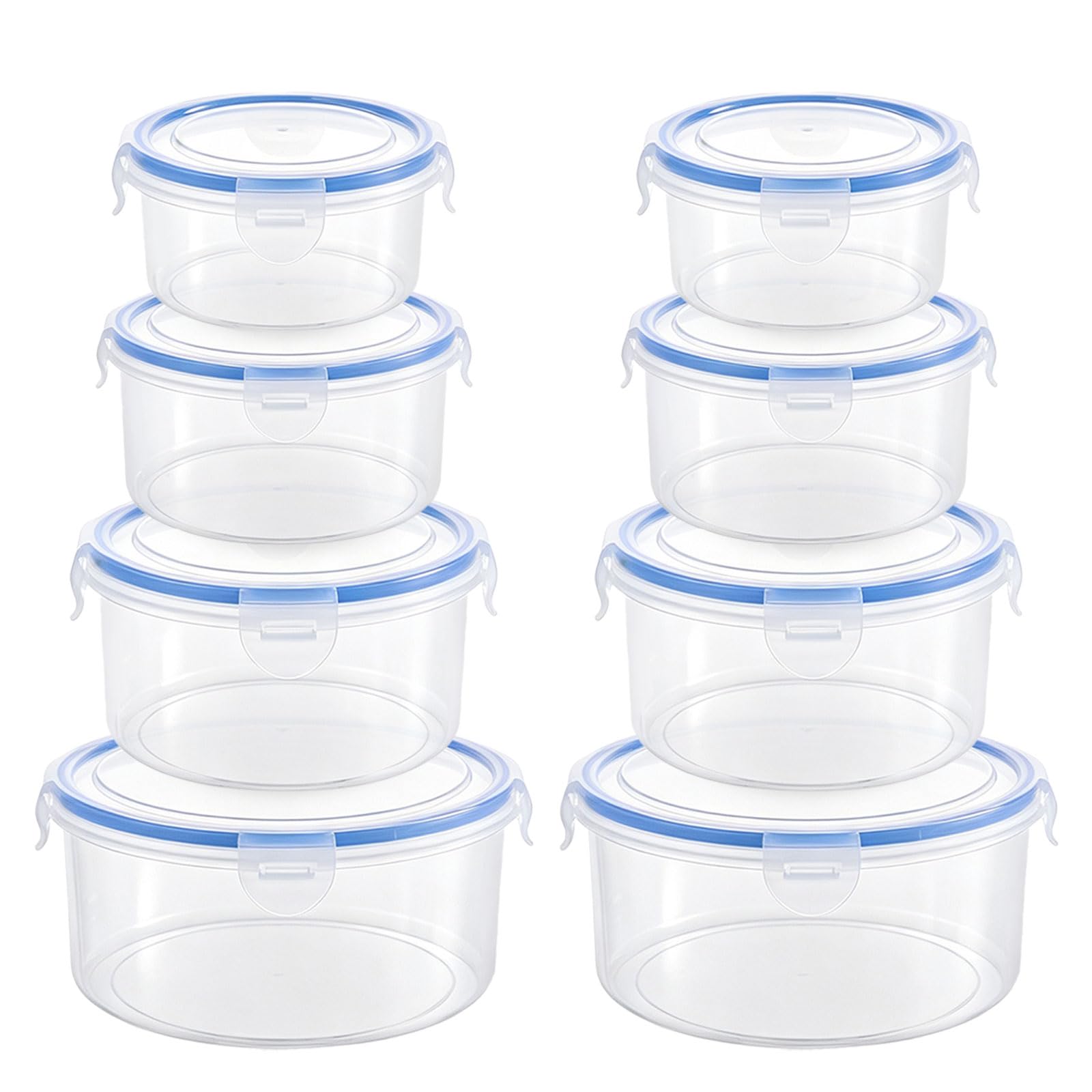 Pilikoll8pcs Contenitori Rotondi Alimenti Ermetici con Coperchio per Pranzo