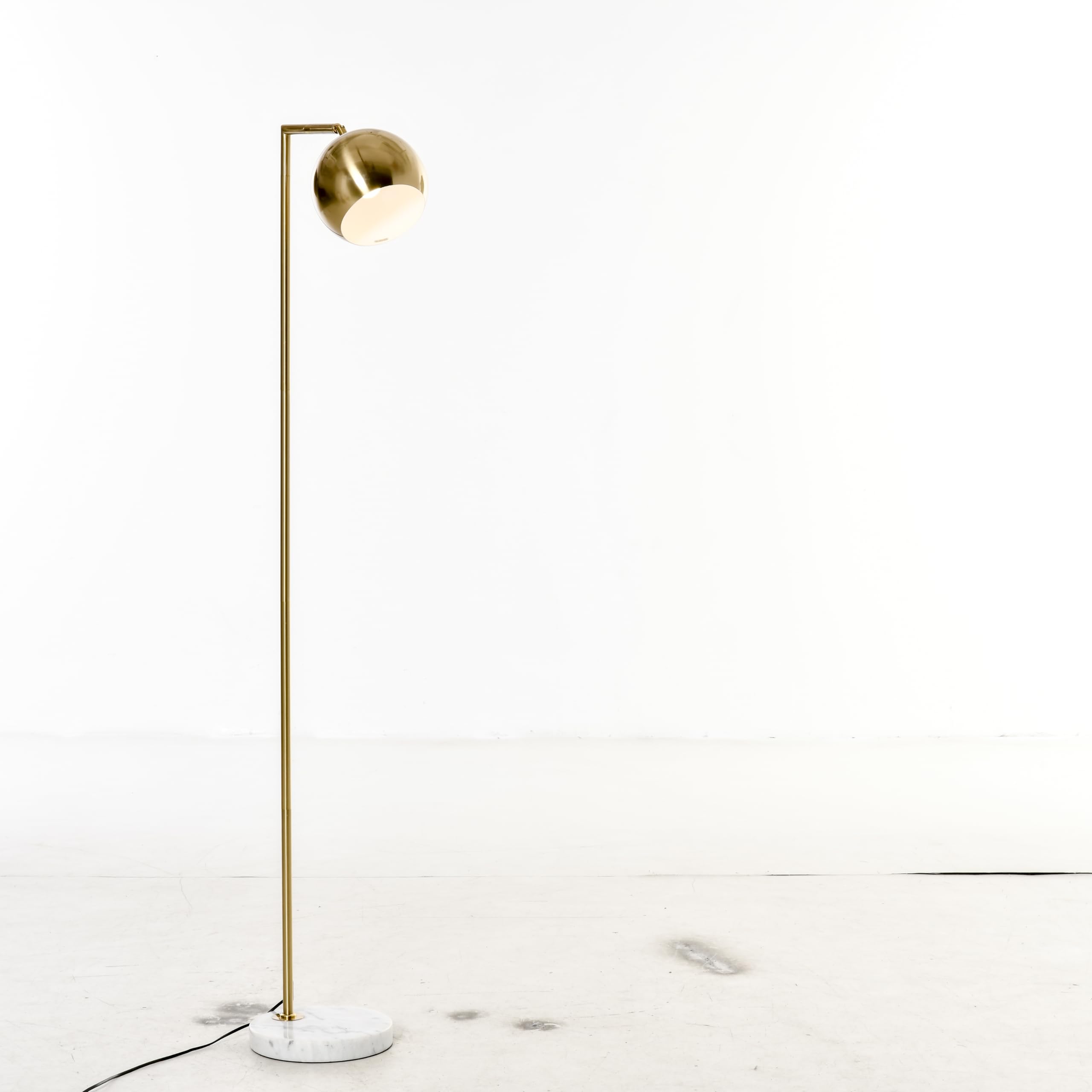 HOMCOM Lampe à pied base ronde abat-jour réglable E27 40W Or