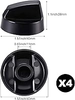 Vista 1 de Jetec Paquete de 4 perillas de control de repuesto con 12 adaptadores para horno/estufa/cocina, por favor verifique cuidadosamente si las Negro