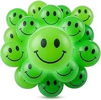 Bedwina Glow in the Dark Bouncy Balls Bulk 144 Pack - 1 Inch Smile Face High Bounce Rubber Balls for Kids, Parties, Vending Machines