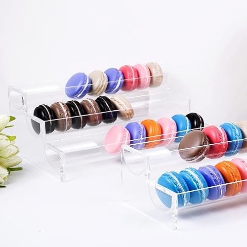 Miniatura 2 de Bandeja transparente de 8.7 pulgadas para servir galletas, bandeja transparente de macarrón, soporte rectangular para bandejas de servir, bandeja de