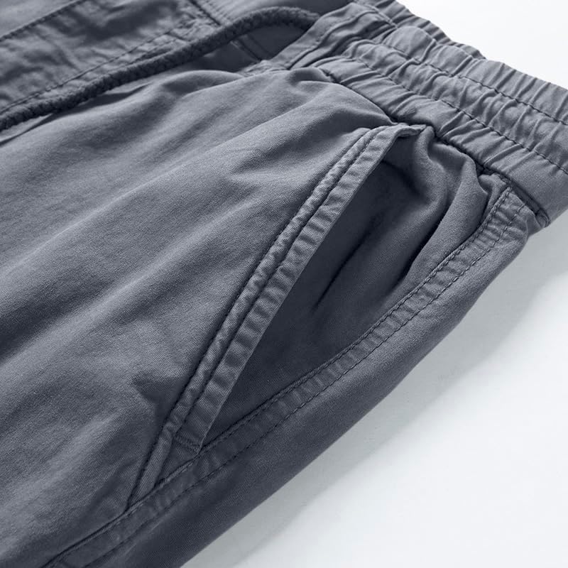 Mens Cargo Joggers–Slim Fit Flex Work Pants with Belt Loops Elastic Waist Zipper Pockets Drawstring Waist - Image 8