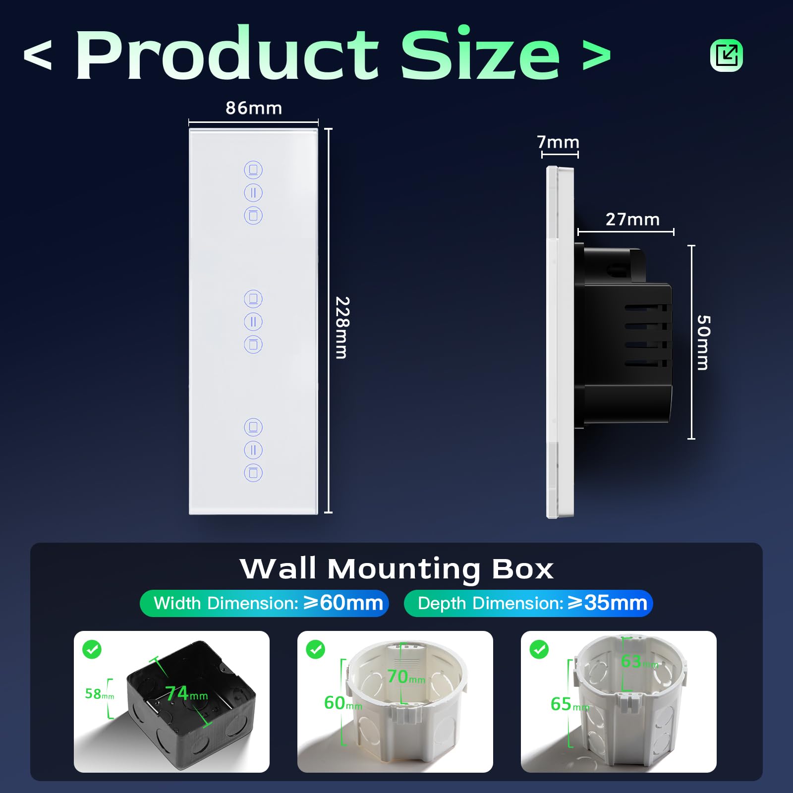 BSEED 3 Fach Smart Rollladenschalter Zigbee Rolladensteuerung für Jalousien, Markisen Jalousienschalter kompatibel mit Smart Life, Tuya APP, Alexa und Google Home Zigbee gateway erforderlich Weiß