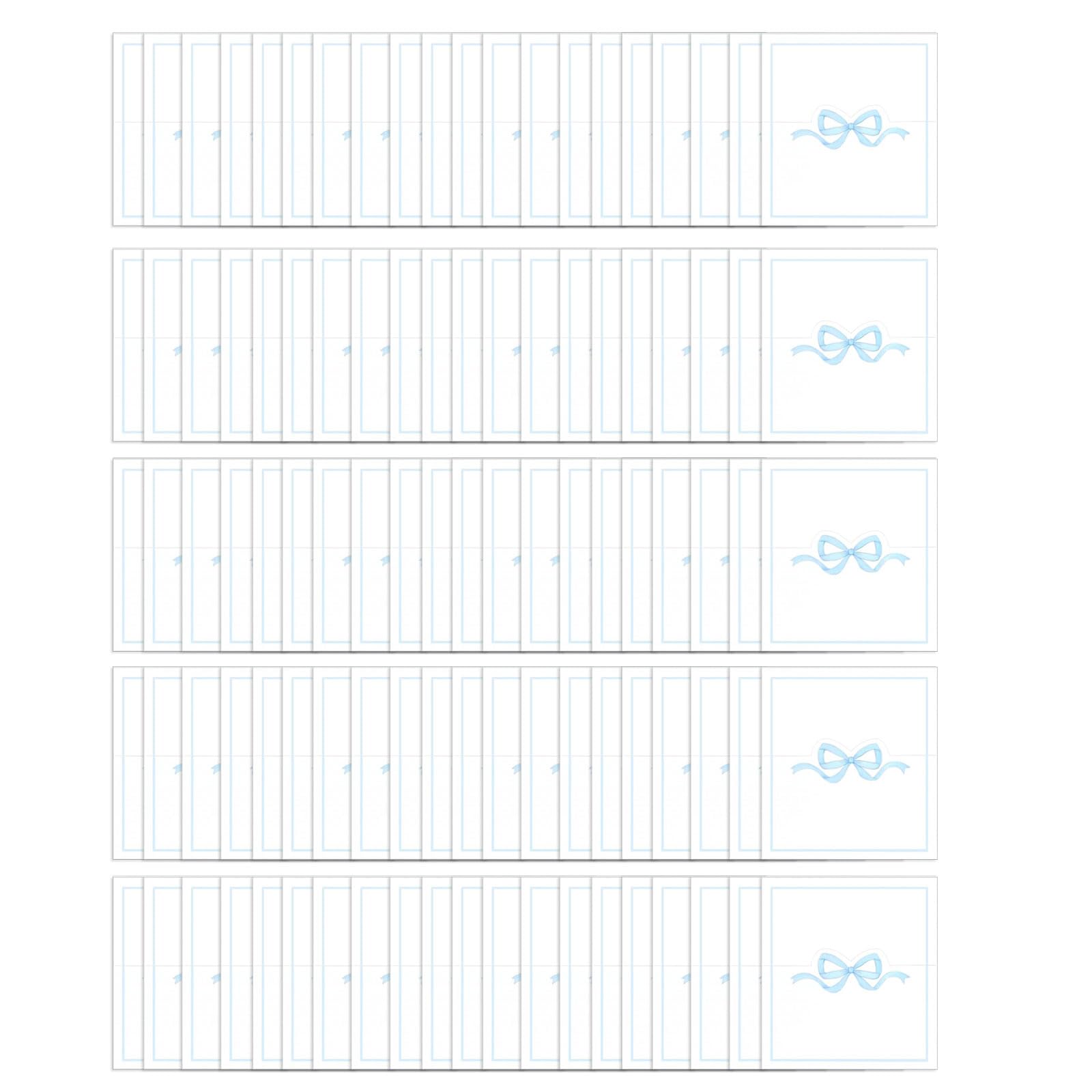 Jazuaiao 100pcs Stylish Bowknot Place Cards Blanks Seating Name Cards Seat Allocation Labels for Banquets Birthday Party Supplies Blanks Seating Assignment Card