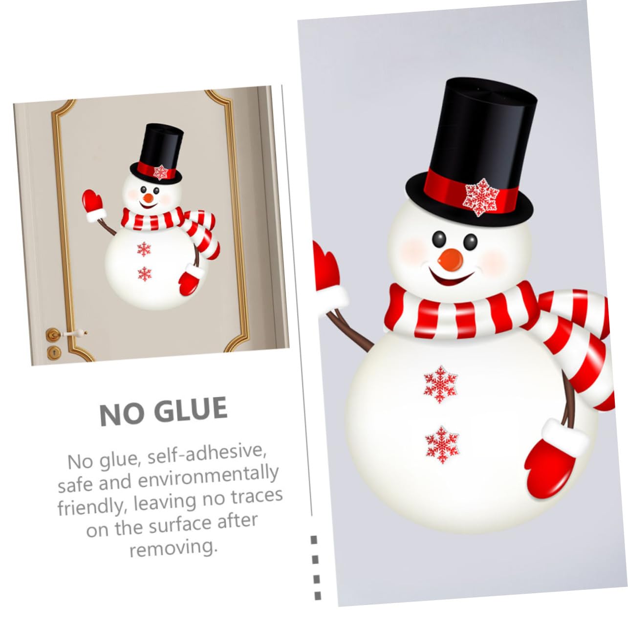 Zerodeko 8 Feuilles Autocollant Fenêtre Bonhomme De Neige S'accroche Décorations De Fenêtre De Bonhomme De Neige De Noël S'accroche Stickers Muraux me De e Rouge Pvc