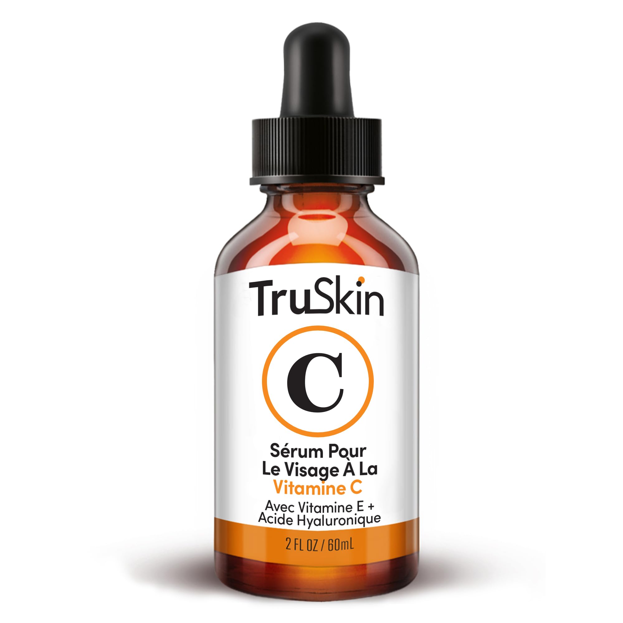 TruSkin Vitamin C Serum - Sérum anti-​âge pour le visage à la vitamine C avec acide hyaluronique vitamine E, aloès - Sérum éclaircissant pour les taches brunes, les ridules et les rides, 2 Fl Oz