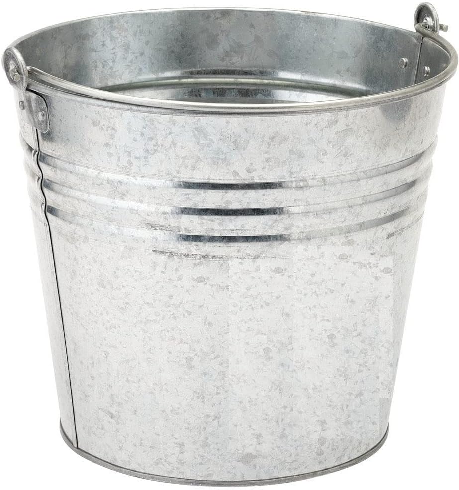 HEAVY DUTY | Galvanised Metal Bucket | High Grade Multipurpose | Bucket with Handle | Hot Ash, Home, Garden, Bathroom, Garden Waste etc | Silver | 12 Litre