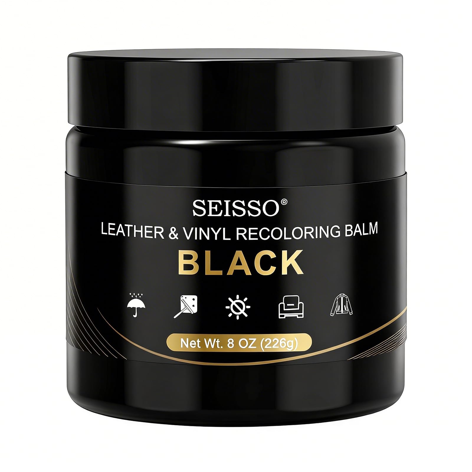 SEISSO Juego de Reparación de Cuero, 200 g, Crema de Reparación de Cuero, Restaurador de Cuero, para Cinturones, Zapatos, Asientos de Coche, Sofás (Negro)