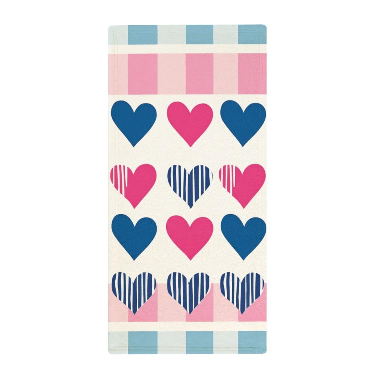 Anceky Luxury Guest Face Towels, Transgender Pride Hearts LGBT Flag Soft Absorbent Hand Towels for Hotels, Bathrooms & Spa Decoration