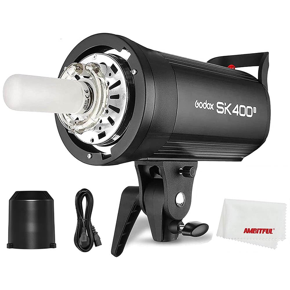 Godox SK400II 400Ws GN65 Flash Studio Professionnel avec système X sans Fil intégré 2,4 G Creative Shooting SK400 Mise à Niveau(Lampe Simple SK400II)