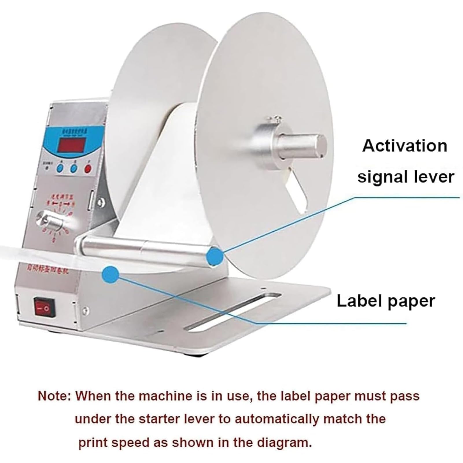 Macchina ribobinatrice automatica di etichette larghezza 115 mm, velocità regolabile, conta fino a 9999 per esigenze di etichettatura industriale e ufficio