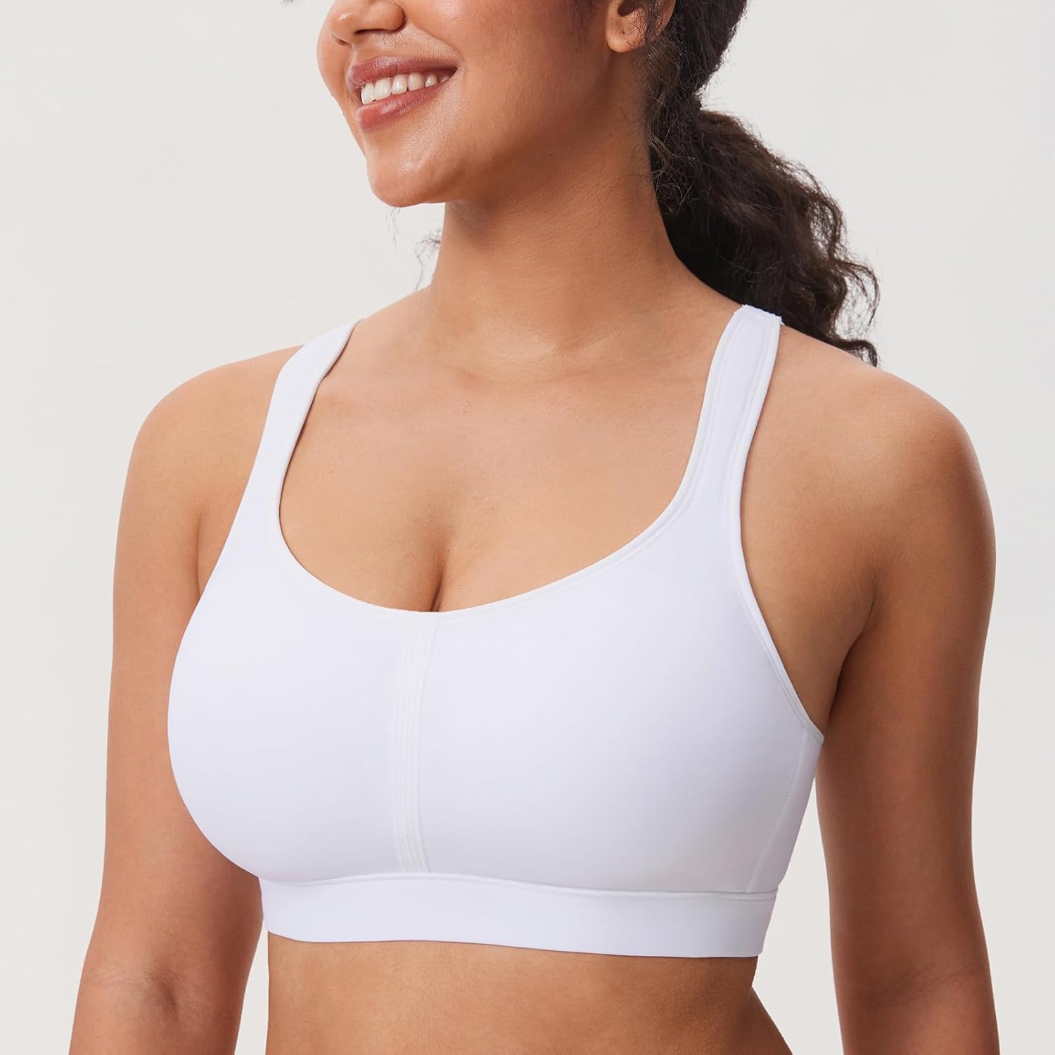 AISILIN Women's Wireless Plus Size Bra Comfort Full Coverage Lightly Lined No Underwire Smooth Scoop Neck