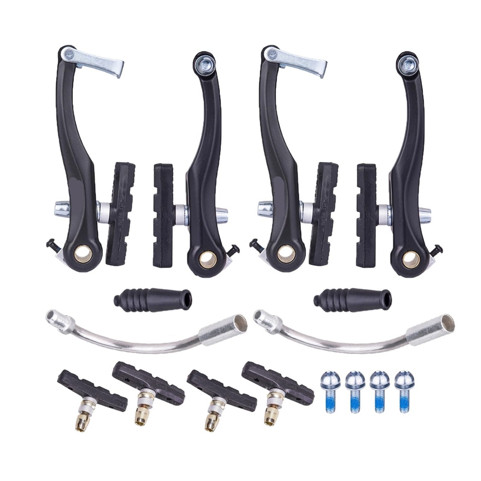 Generico Set di Pinze Freno Universali A Trazione Lineare V con Pastiglie Freno for Bici MTB, da Strada, BMX, Pieghevoli E da Crociera