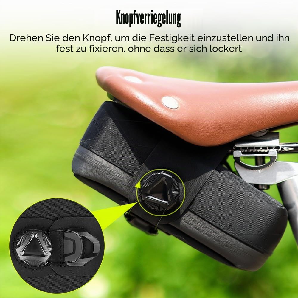 DONGKER Bike Bag, 0.8L Fahrrad Satteltasche mit Capture-System, Wasserdichter Fahrradsitz Tasche für MTB, Rennrad, e-Bike