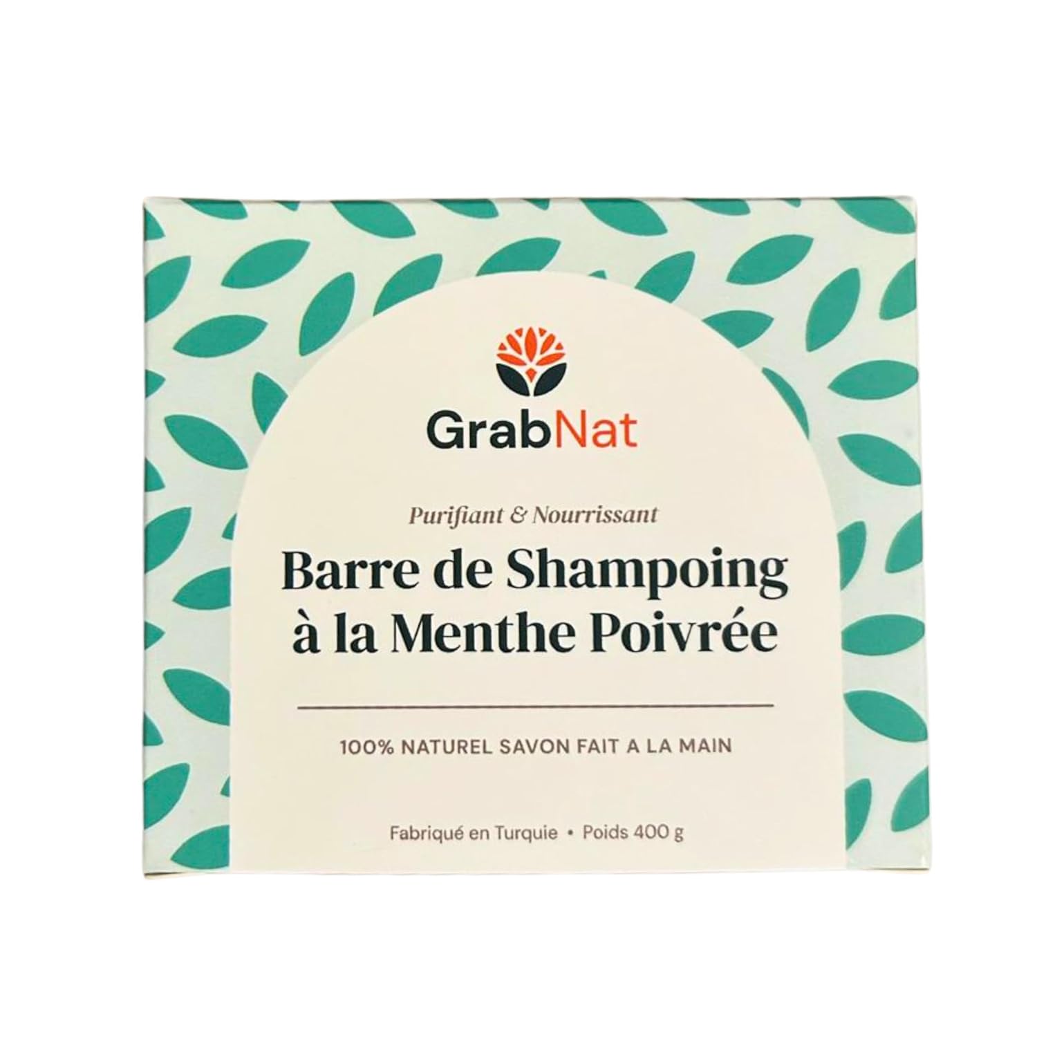 GrabNat All-Natural Peppermint Shampoo Bar - 4 Pack (100g each) | Handcrafted, Sulfate-Free, Paraben-Free, Cruelty-Free | W/Jojoba Oil & Aloe Vera Extract | Eco-Friendly & Zero-Wast (4 x 3.5oz)