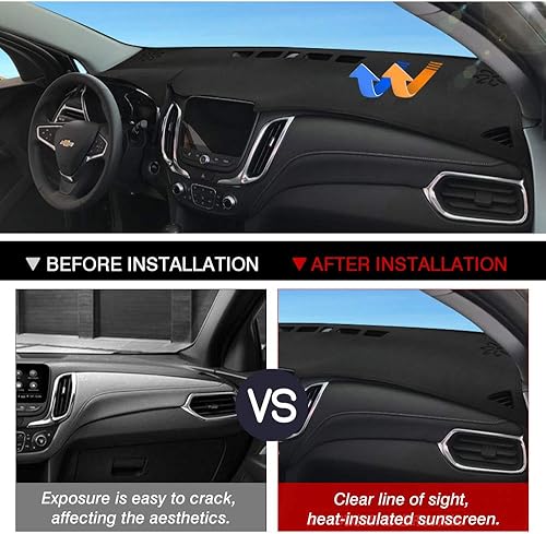 Miniatura 4 de Cartist Tapete para tablero de instrumentos para ChevyChevrolet Equinox 2018-2022, 2023, 2024, accesorios de franela, protector de rayos UV