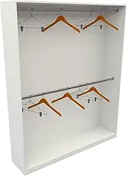 Armário Estante Expositor Arara Dupla Closet Cabideiro Loja Roupas Cor Branco