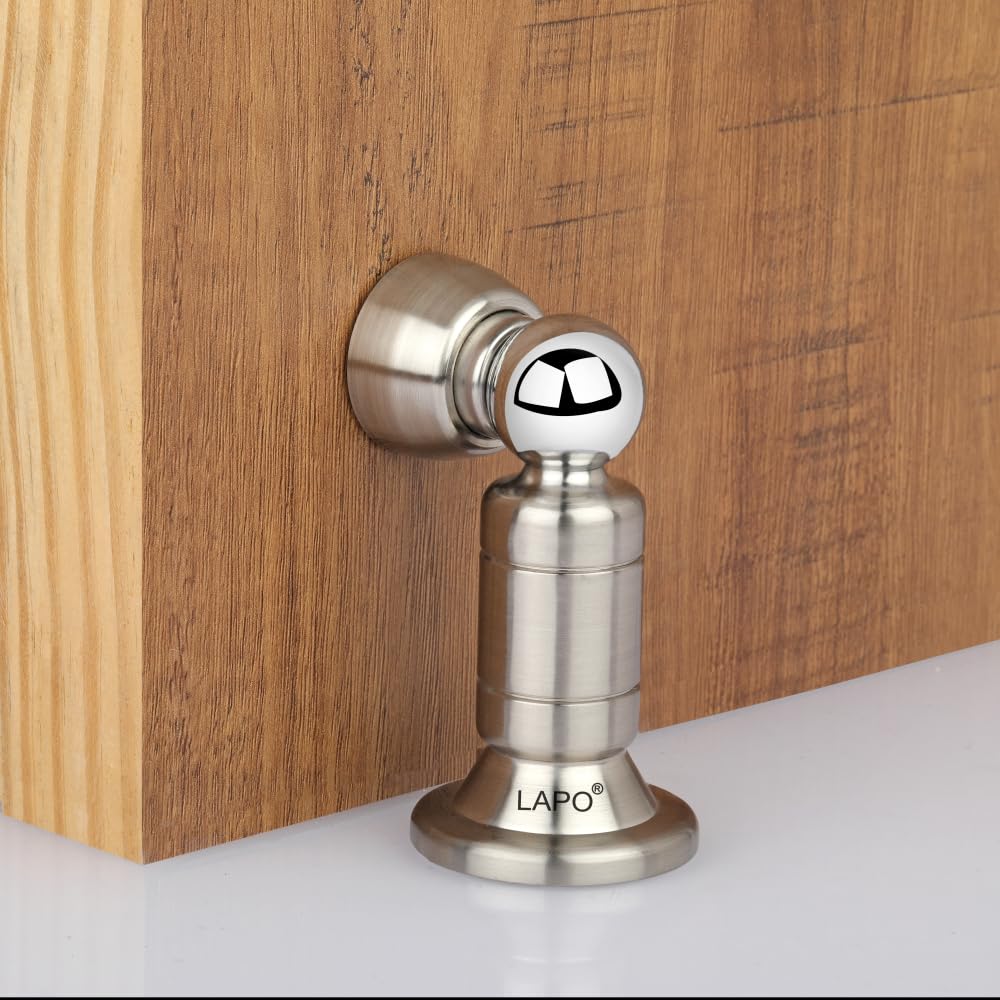 LAPO Round Stainless Steel 4 inch Magnetic Door Stopper | Door Magnets to Hold Door | Door Magnet | Door Stopper Magnetic 360 Angle Hold | Door Stopper for Home Magnetic (Matt Finish) Pack of 3 (B0C9Y917PF) Amazon Price History, Amazon Price Tracker