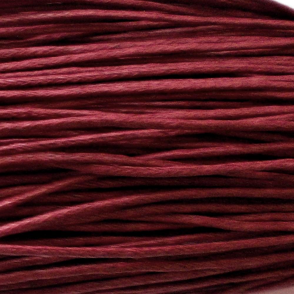Mart-Mon Red 1Mm Waxed Cord Cotton 15M - Bracelets, Necklaces, Jewellery Thread, Shamballa Macrame (#11 Wine )