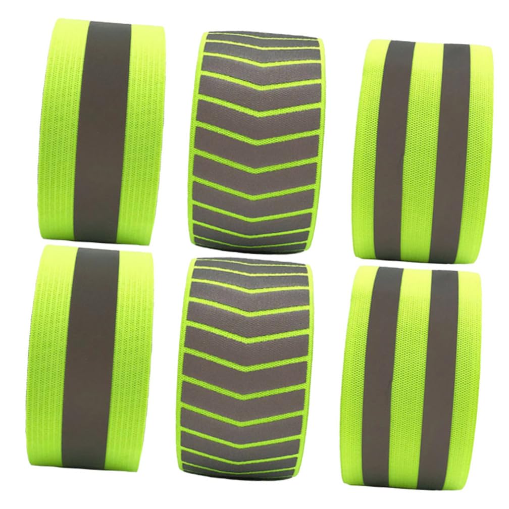 18pièces Brassard Réfléchissant Fluorescent Élastique pour Activités Nocturnes Course Et Randonnée Vert