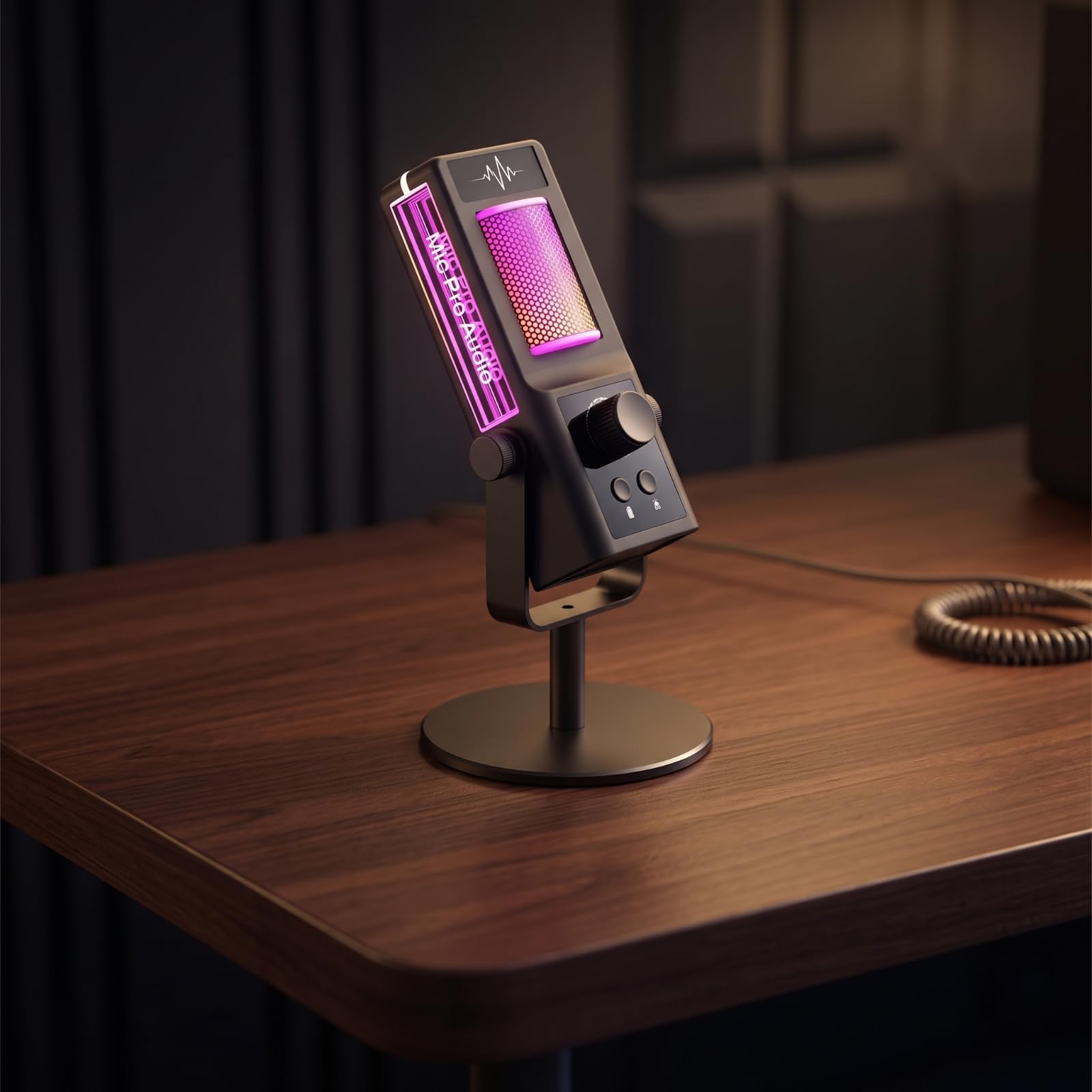 Microfono USB con Supporto Cablato Microfono con Supporto Uniforme per Podcaster, Gaming