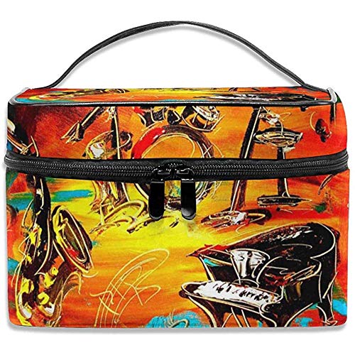Preisvergleich Produktbild Jazz Musik Schminktasche Kosmetiktasche Beutel Große Kulturveranstalter Reise Für Frauen Männer Mädchen