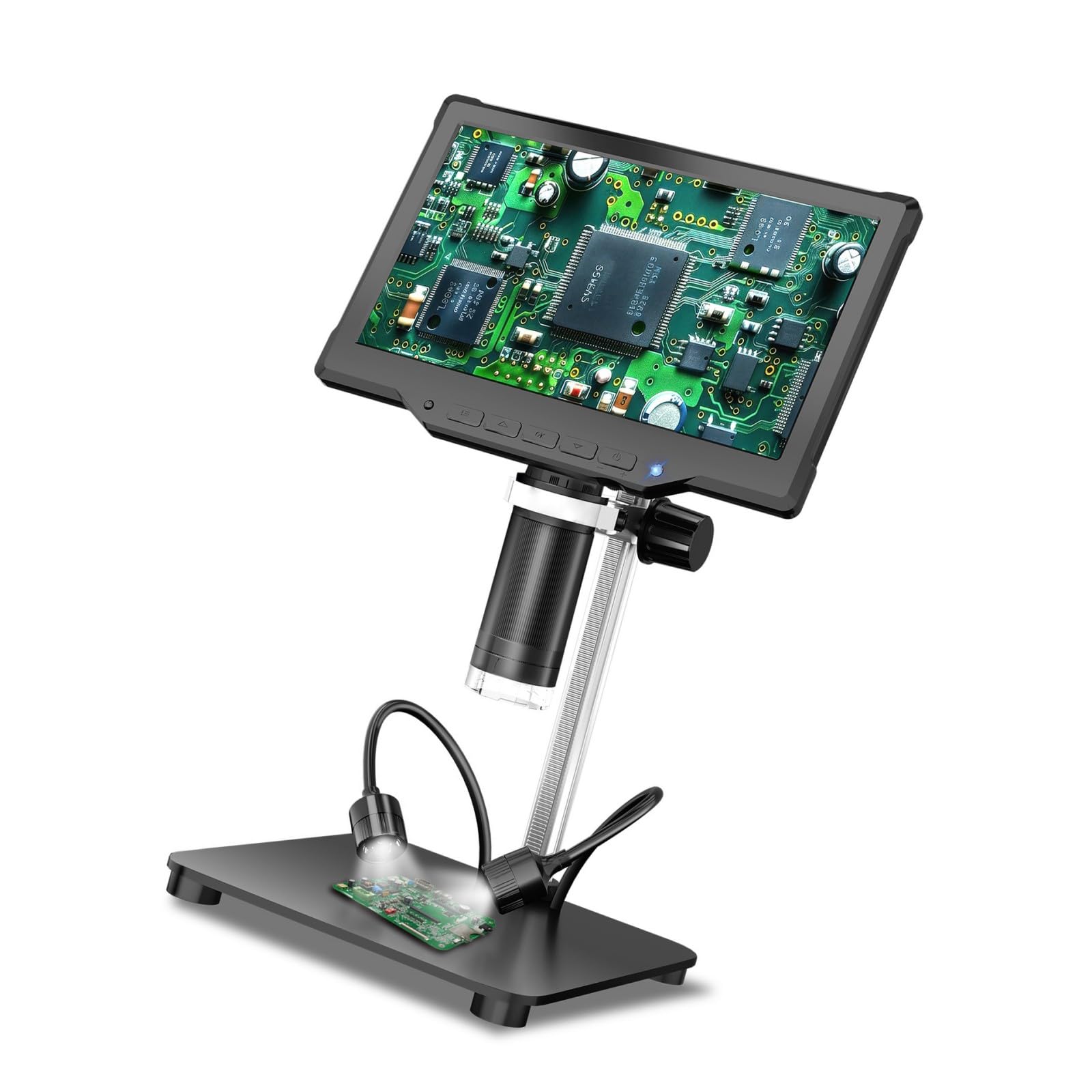 Microscopio digitale con display da 10,1 pollici ad alta definizione per immagini nitide ad ampio raggio e illuminazione integrata microscopio USB