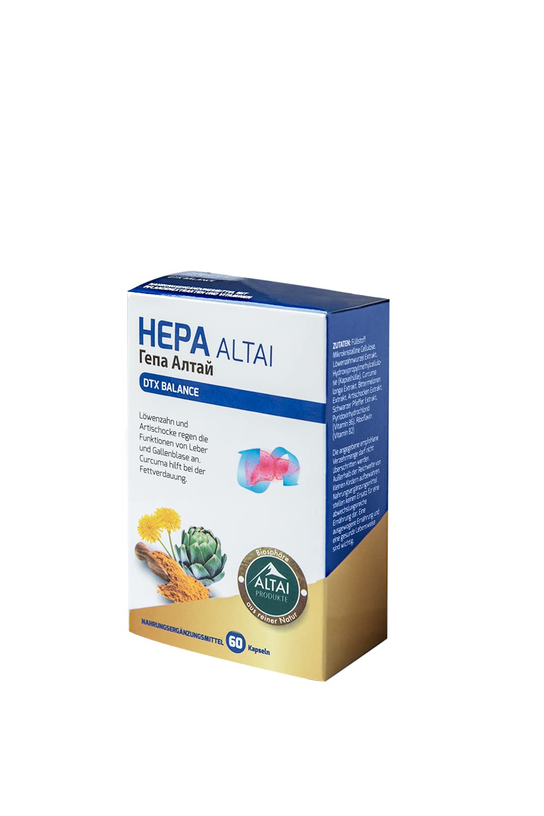Hepa Altai - Leberschutz, viszerales Bauchfett, 4-Monatspackung, 120 Kapseln