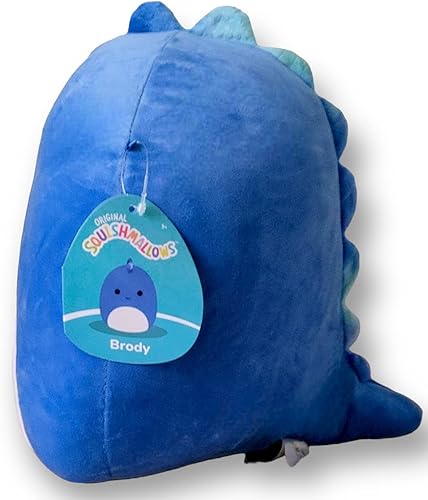Miniatura 2 de Squishmallows Peluche de dinosaurio azul Brody de 11 pulgadas con vientre blanco - Juguete de peluche de escuadrón prehistórico