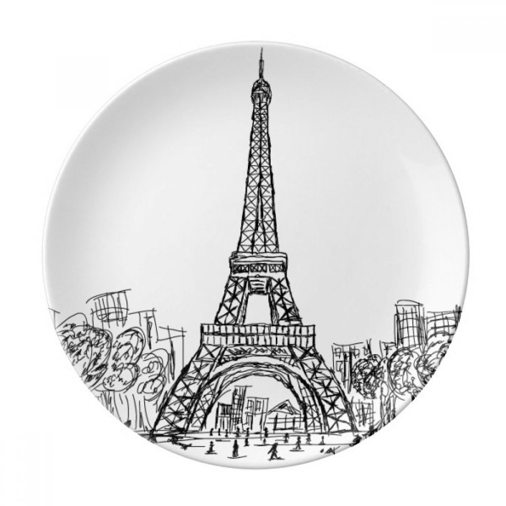Assiette à dessert Tour Eiffel en porcelaine pour vos pauses café au style bistrot